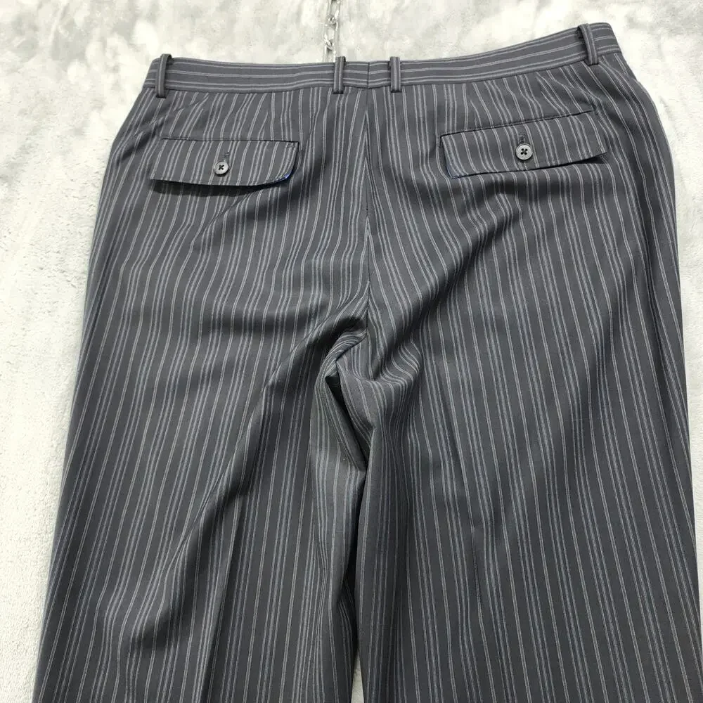 Vintage 90s‎ Point Zero Couture 2 Piece Suit Mens Size 44T/38T Black Pin Stripe